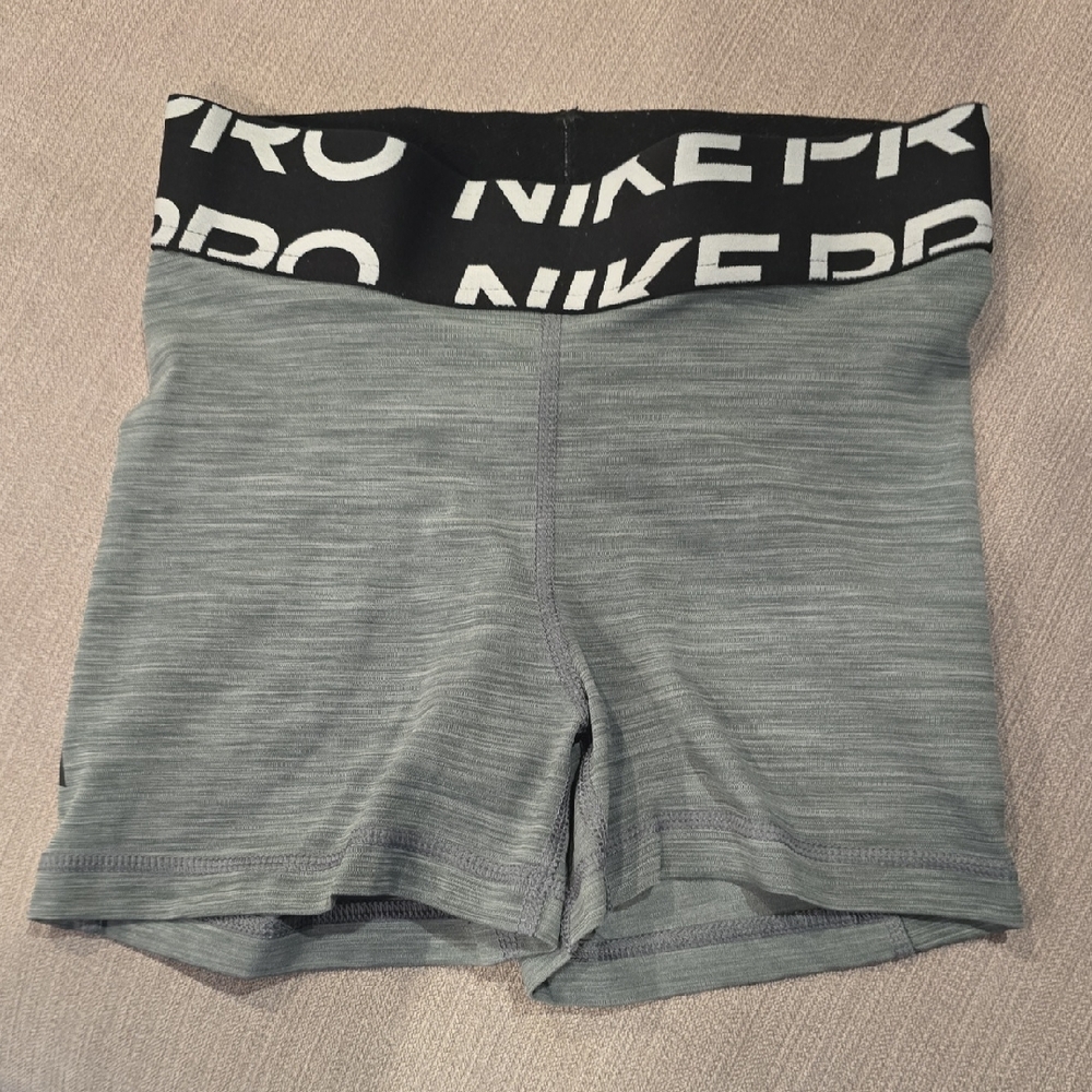 Nike Women's Pro Athletic Shorts in Gray and Black
